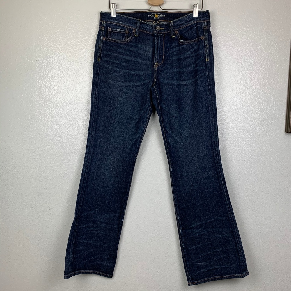 Lucky Brand Women's Sweet and Low Distressed Boot Cut Leg Jeans 10/30 Inseam 33"
